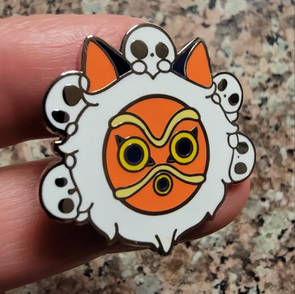 *2 for $13* Studio Ghibli Princess Mononoke Mask Kodama Spirits Hard Enamel Pin - Picture 2 of 3